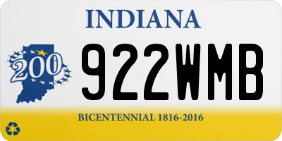 IN license plate 922WMB