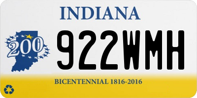 IN license plate 922WMH