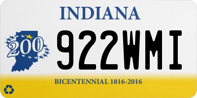 IN license plate 922WMI