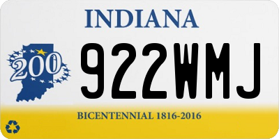 IN license plate 922WMJ