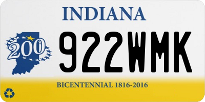 IN license plate 922WMK
