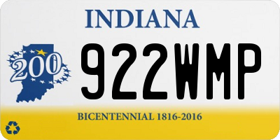 IN license plate 922WMP
