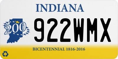 IN license plate 922WMX