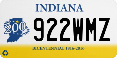 IN license plate 922WMZ
