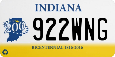 IN license plate 922WNG