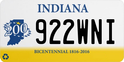 IN license plate 922WNI