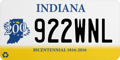 IN license plate 922WNL
