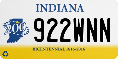 IN license plate 922WNN