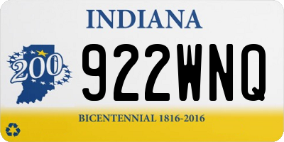 IN license plate 922WNQ