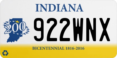 IN license plate 922WNX