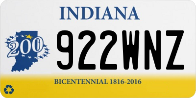 IN license plate 922WNZ