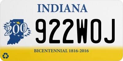 IN license plate 922WOJ