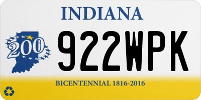 IN license plate 922WPK