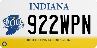 IN license plate 922WPN