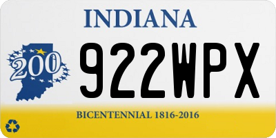 IN license plate 922WPX