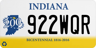 IN license plate 922WQR