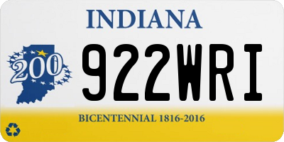 IN license plate 922WRI