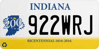 IN license plate 922WRJ