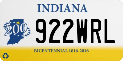 IN license plate 922WRL