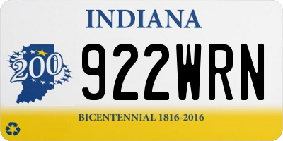 IN license plate 922WRN