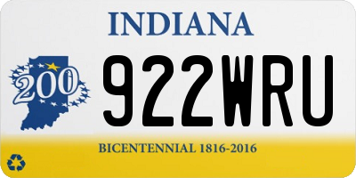 IN license plate 922WRU
