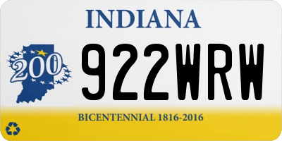 IN license plate 922WRW