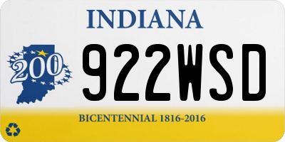 IN license plate 922WSD
