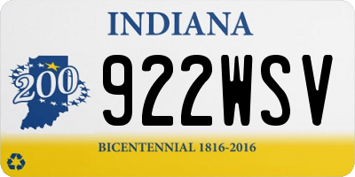 IN license plate 922WSV