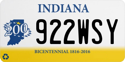 IN license plate 922WSY