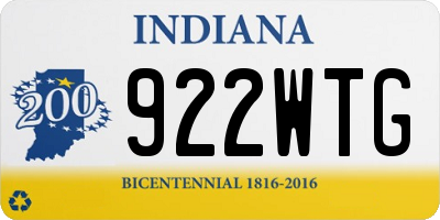 IN license plate 922WTG