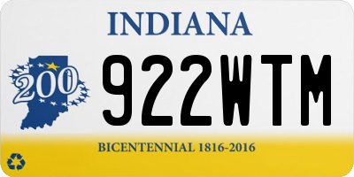 IN license plate 922WTM