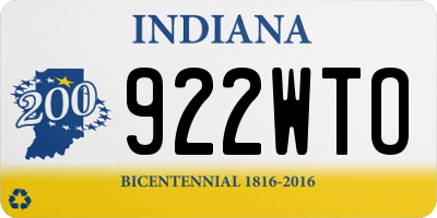IN license plate 922WTO