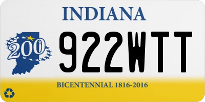 IN license plate 922WTT