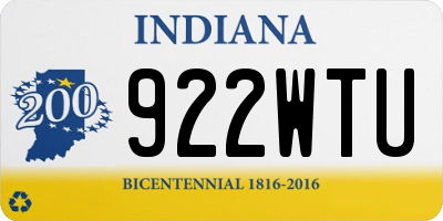 IN license plate 922WTU
