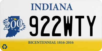 IN license plate 922WTY