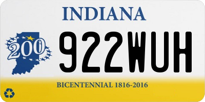 IN license plate 922WUH