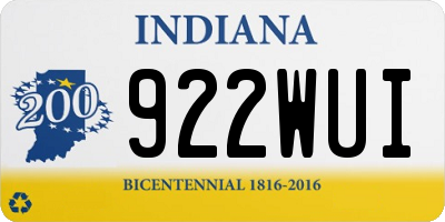 IN license plate 922WUI