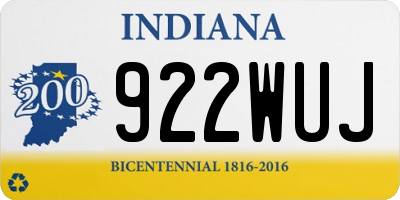 IN license plate 922WUJ