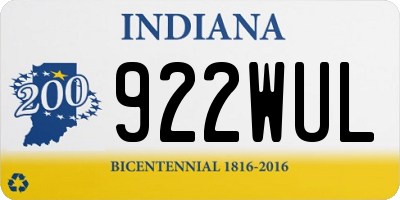 IN license plate 922WUL
