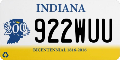 IN license plate 922WUU
