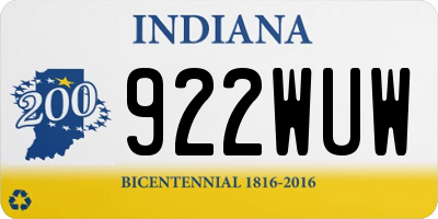 IN license plate 922WUW