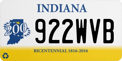 IN license plate 922WVB