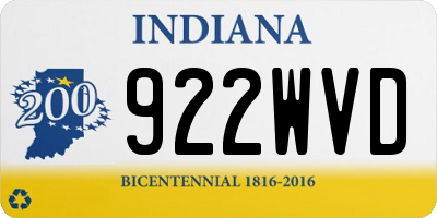 IN license plate 922WVD