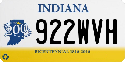 IN license plate 922WVH