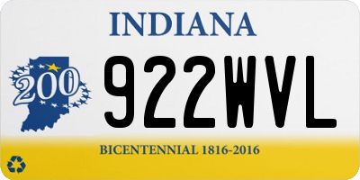 IN license plate 922WVL
