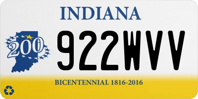IN license plate 922WVV