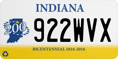 IN license plate 922WVX