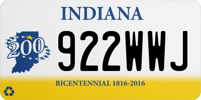 IN license plate 922WWJ