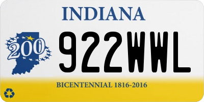 IN license plate 922WWL