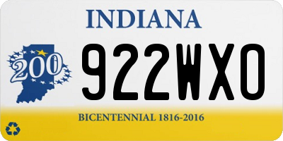 IN license plate 922WXO